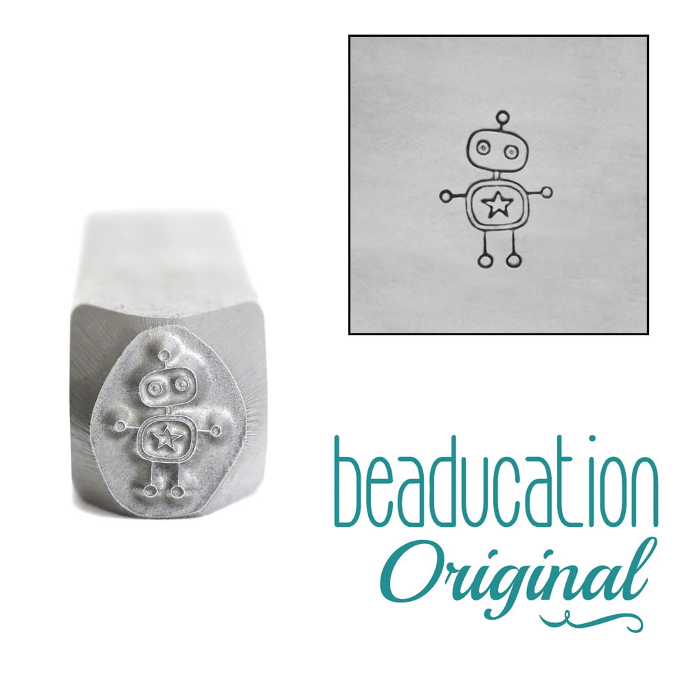 Metal Stamping Tools Robot Design Metal Stamp, 7mm - Beaducation Original